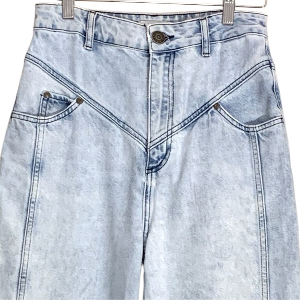 Sandro High Waisted Front Yoke Straight Leg Jeans In Light Wash | Size EU 36 - Picture 6 of 16